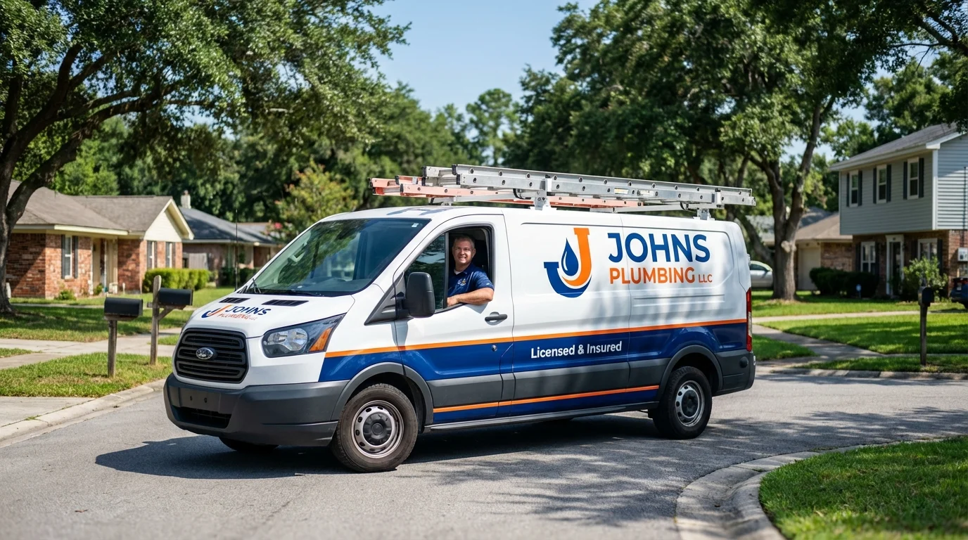 Johns Plumbing LLC service van in Clatskanie, OR