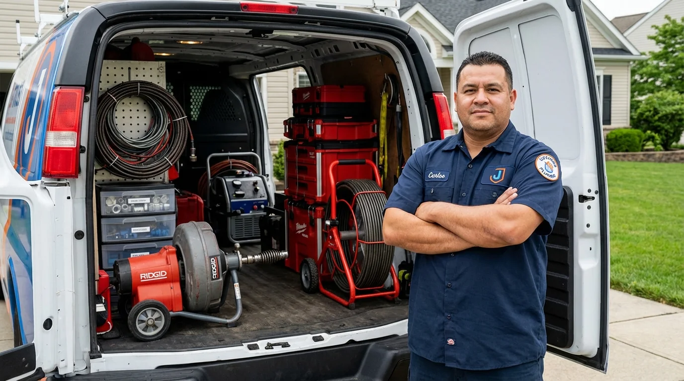 Professional drain cleaning equipment and Johns Plumbing LLC plumber in Clatskanie