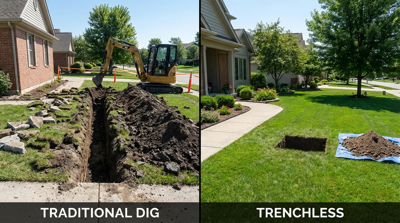 Trenchless sewer repair with minimal yard damage versus traditional excavation in Clatskanie, OR